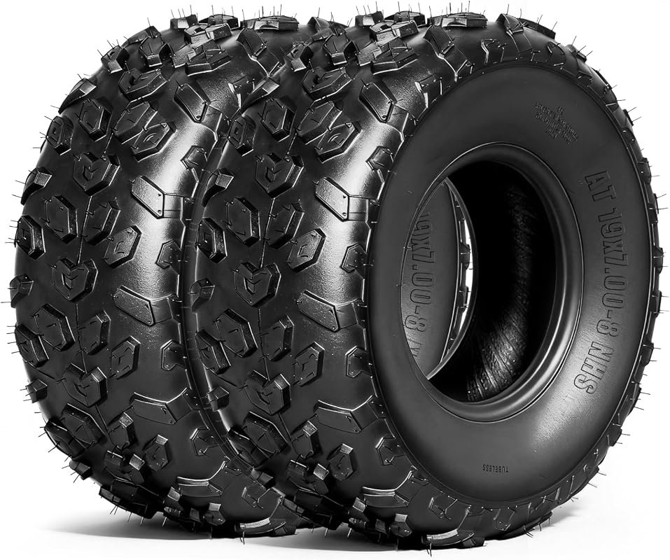 Set of 2 19x7-8 ATV UTV Mini Bike Tires 4PR Heavy Duty Tubeless All-Te