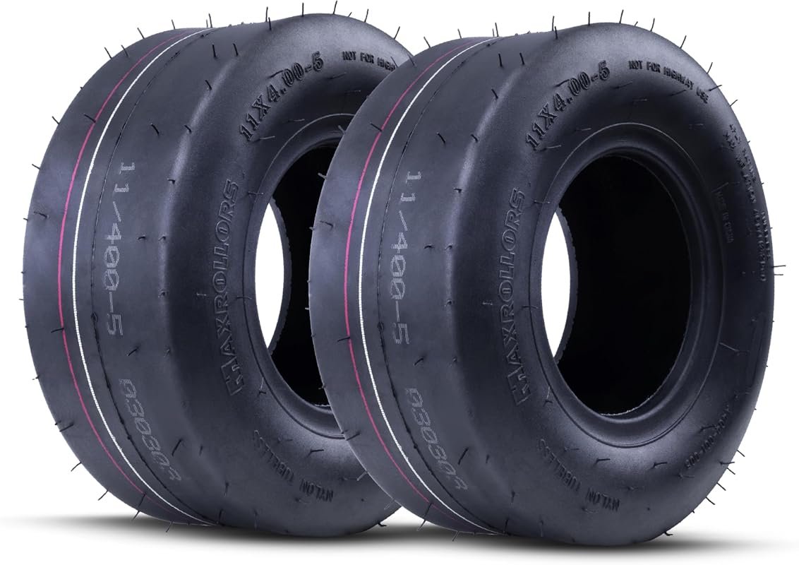 MAXROLLORS 11x4.00-5 Tubeless Lawn Mower Tires 2-Pack for Zero Turn Mo