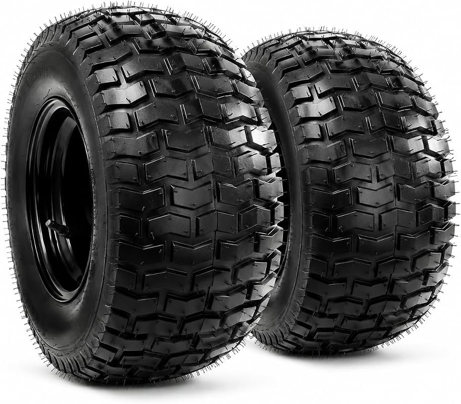 18x8.50-8 Lawn Mower Tire and Rim Assembly, 4-Ply Tubeless Replacement